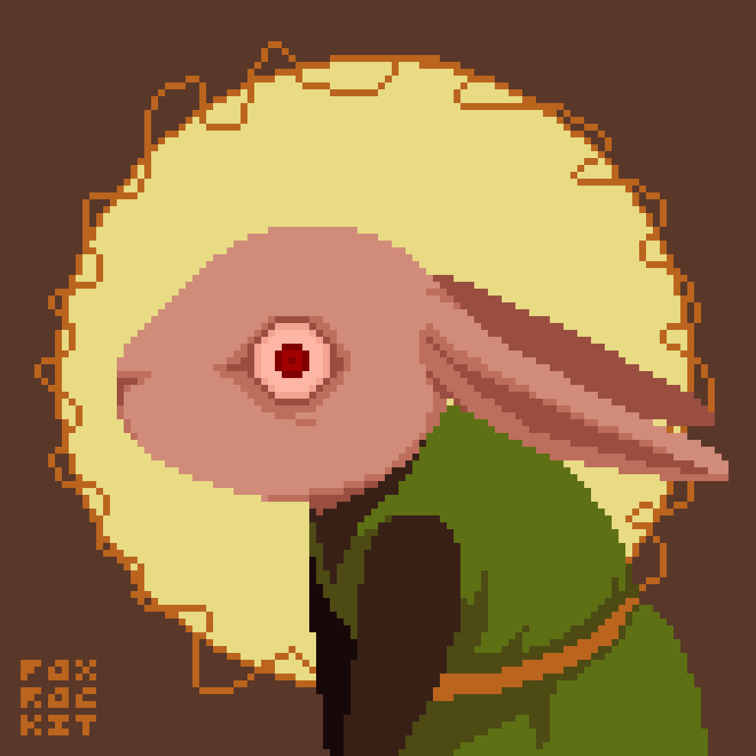 animated 2: link in rabbit form from "a link to the past." he stares and blinks at the viewer from the side with a wide, terrified, red eye.